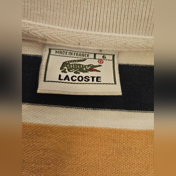 Lacoste Polo  Mens Striped Size 6 - Picture 3 of 6